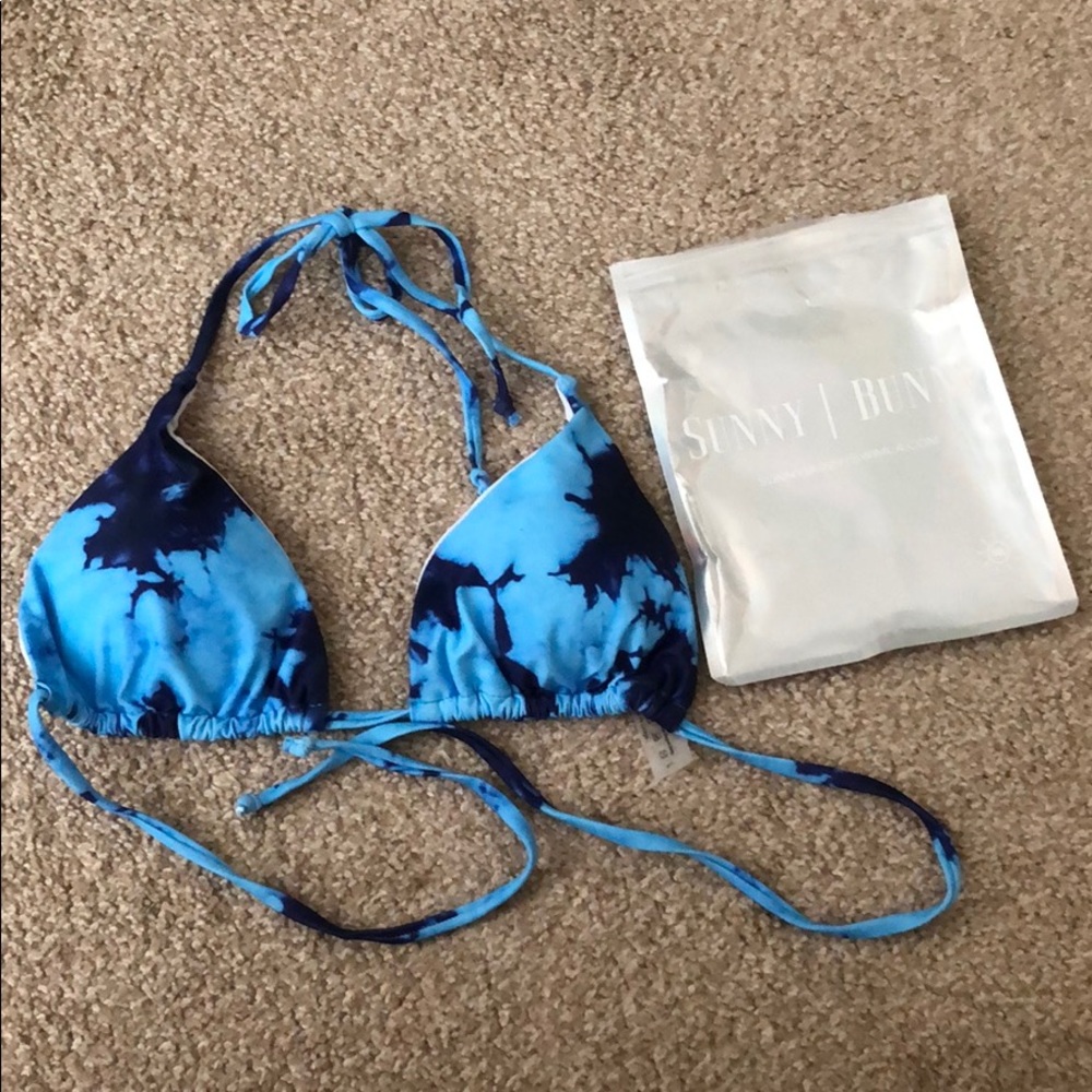 Tie-Dye blue bikini top